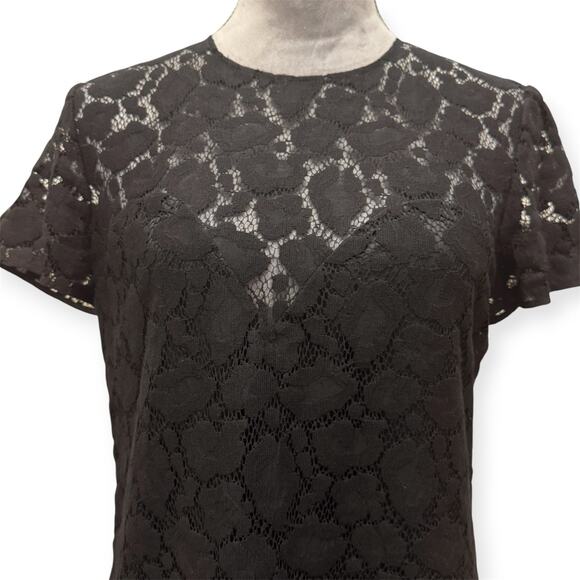 Moschino Cheap and Chic Cotton Lace Shift Fitted Midi Dress Black Size USA 8 - Picture 3 of 5